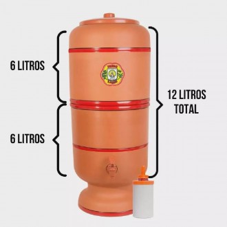 Filtro De Barro Para Água São Pedro 6 Litros Com 1 Vela